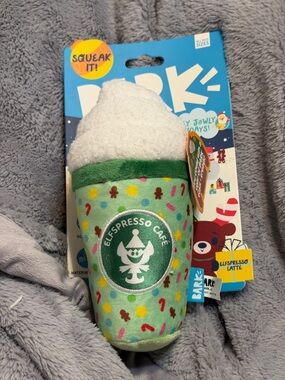 Bark Elfspresso Latte Plush Toy - Light Green and White